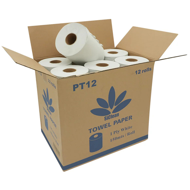 Caja de papel toalla SiClean 150 m hoja sencilla 2