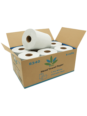 Papel Toalla 6 Rollos x 150mts Slim Roll 38gsm