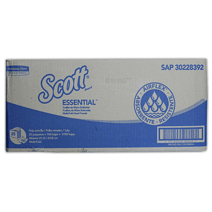 Papel Toalla Foliado Scott Essential 25 Pqts x 150 Hojas (3750 hojas) (1pliego)