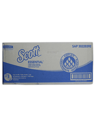 Papel Toalla Foliado Scott Essential 25 Pqts x 150 Hojas (3750 hojas) (1pliego)