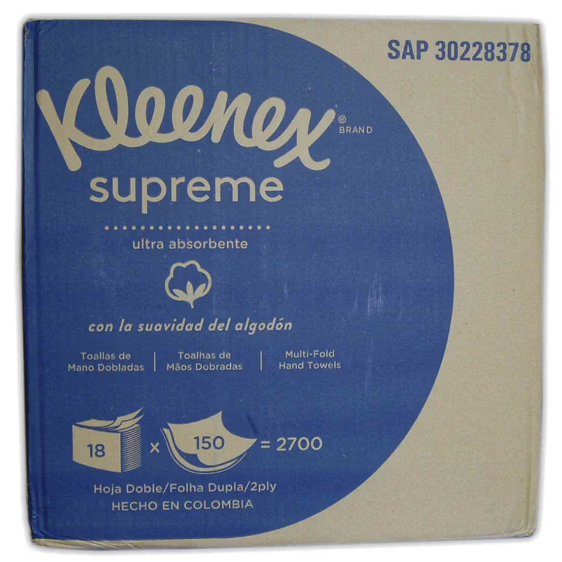 Papel Toalla Foliado Kleenex 18 Pqts x 150 Hojas (2700 hojas) (2pliegos) 1