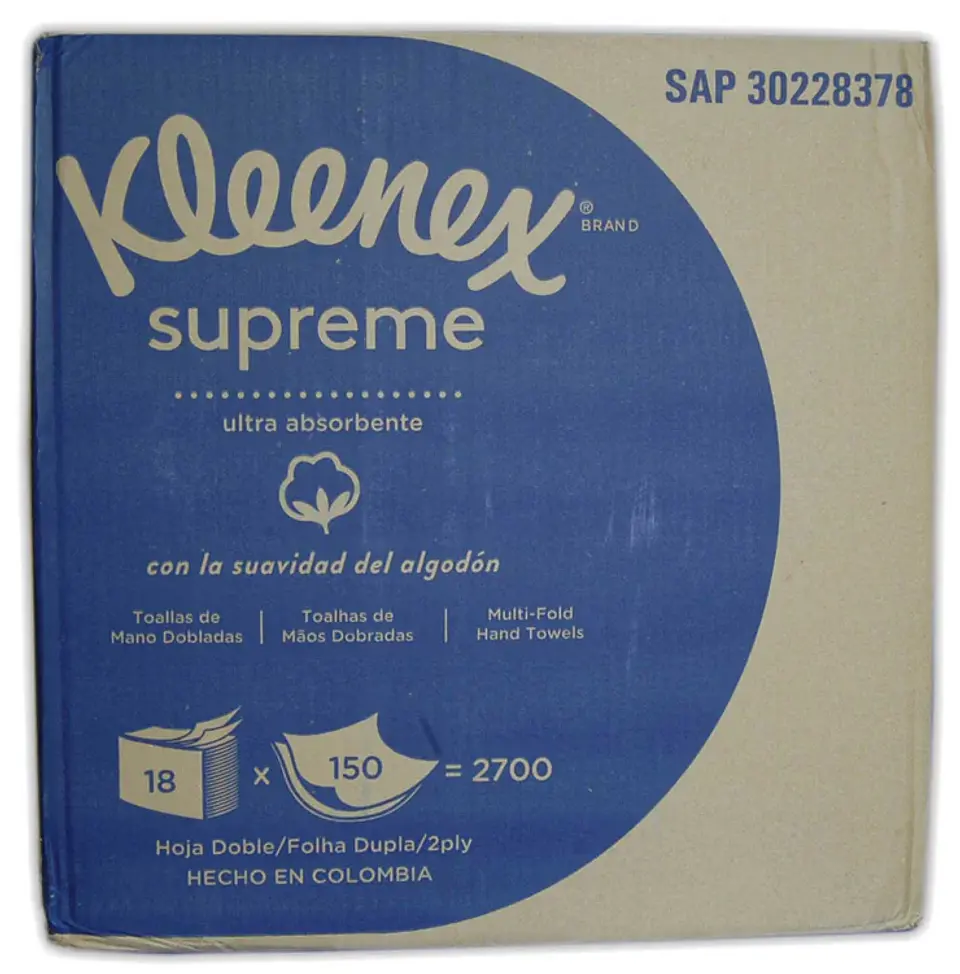 Papel Toalla Foliado Kleenex 18 Pqts x 150 Hojas (2700 hojas) (2pliegos) 2