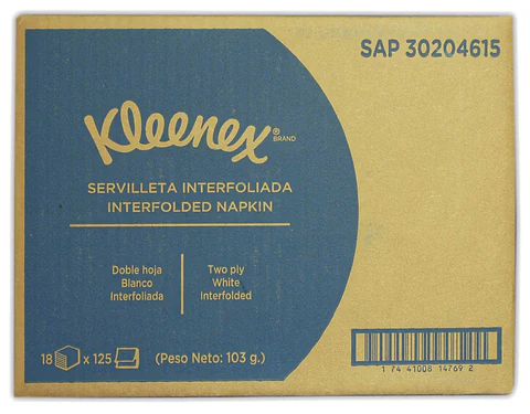 Servilleta Pop Up de Dispensador (18x125) 2250 unidades (2pliegos)