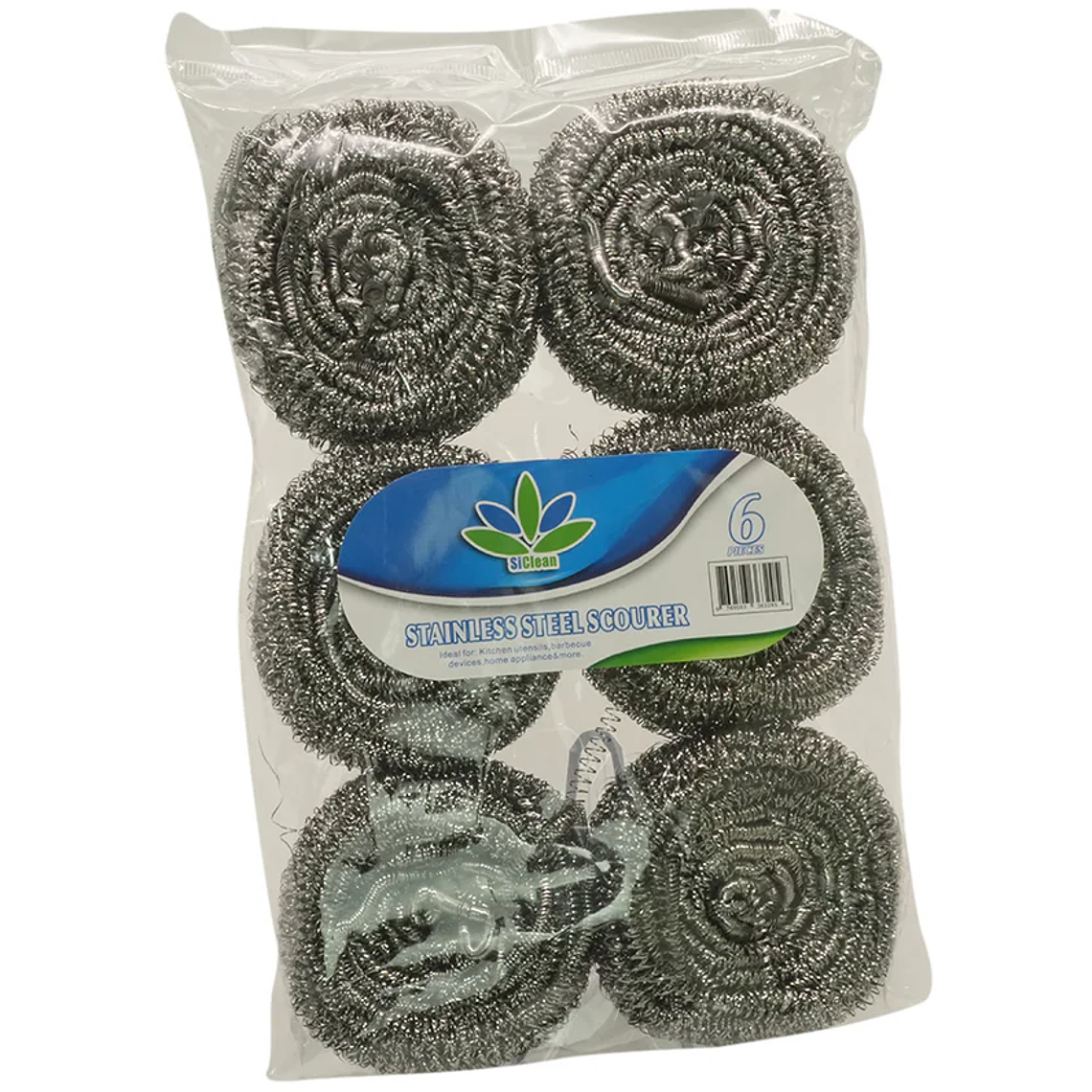 Paquete de 6 Brillos de Acero Inoxidable 20g 1