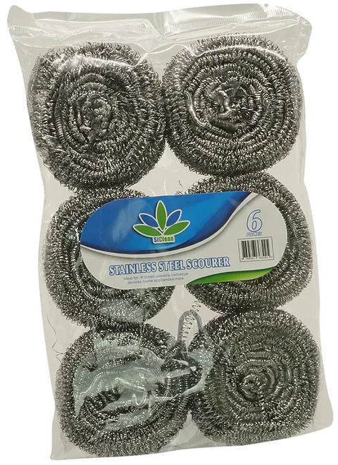 Paquete de 6 Brillos de Acero Inoxidable 20g