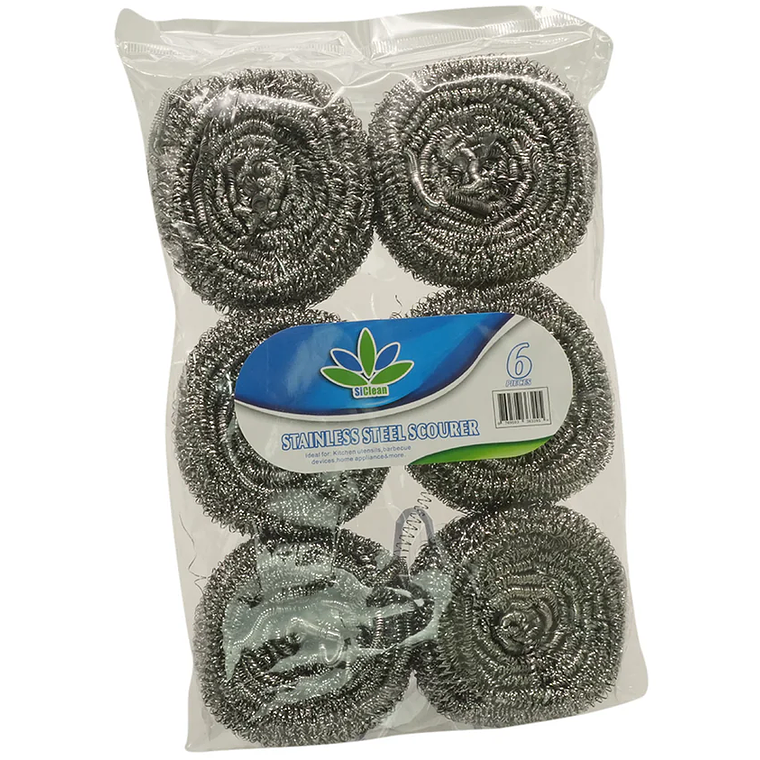 Paquete de 6 Brillos de Acero Inoxidable 20g 1