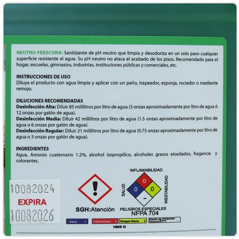 Galón de Solución sanitizante Neutro Frescura