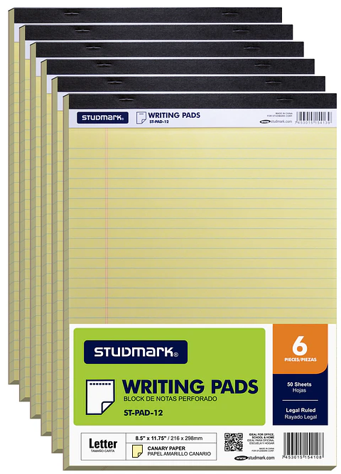 Block de notas perforado tamaño carta