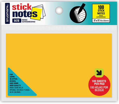 Notas Adhesivas Studmark 3"x5" de 100 hojas
