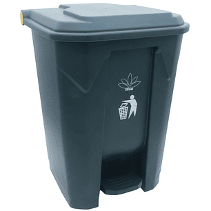 Cesto para Basura 50L Gris con Tapa y Pedal