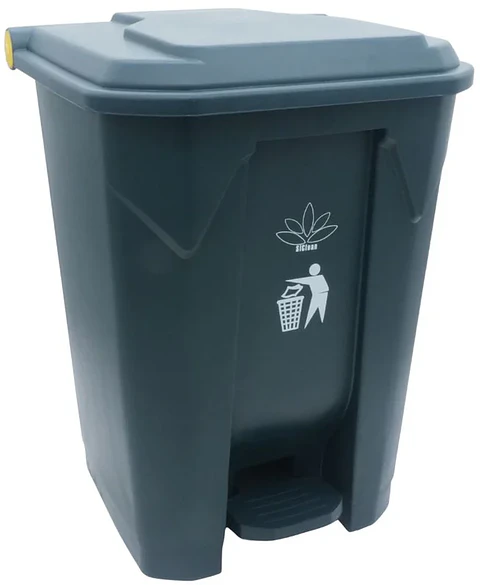 Cesto para Basura 50L Gris con Tapa y Pedal