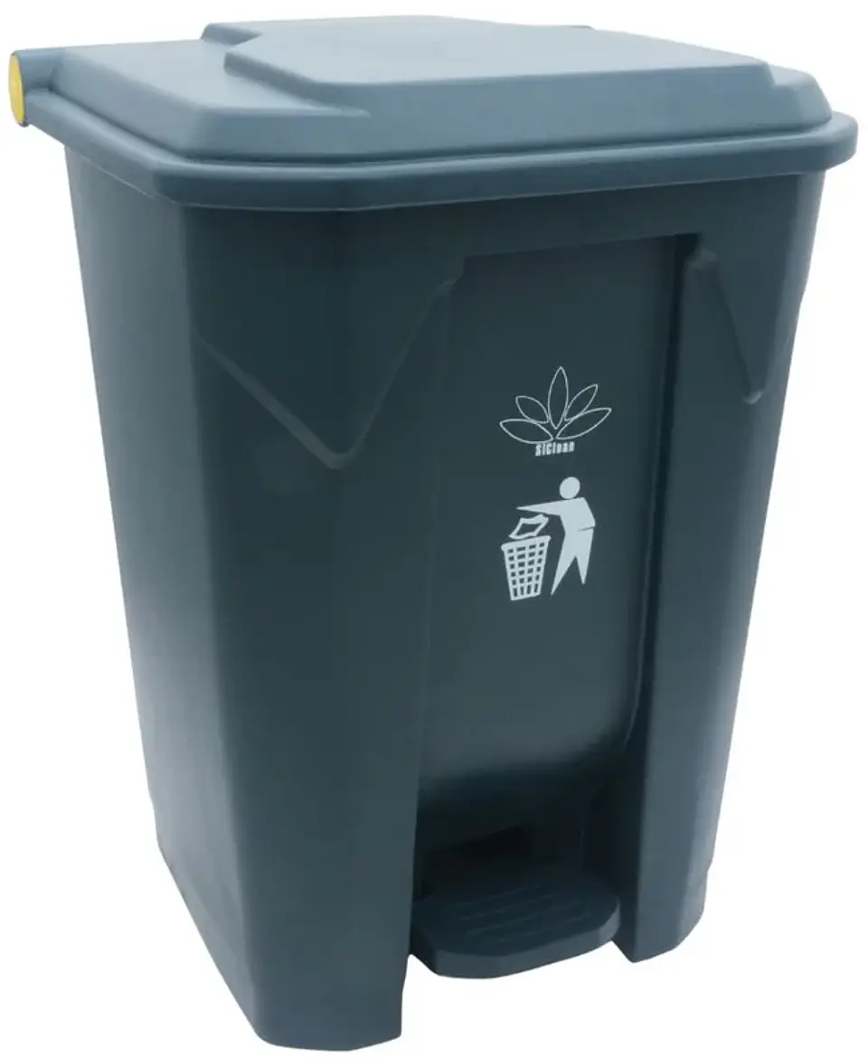 Cesto para Basura 50L Gris con Tapa y Pedal 1