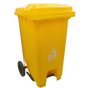 Basurero de 26 galones con Pedal y ruedas
