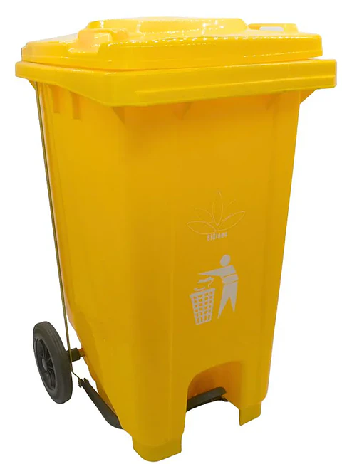 Basurero de 26 galones con Pedal y ruedas