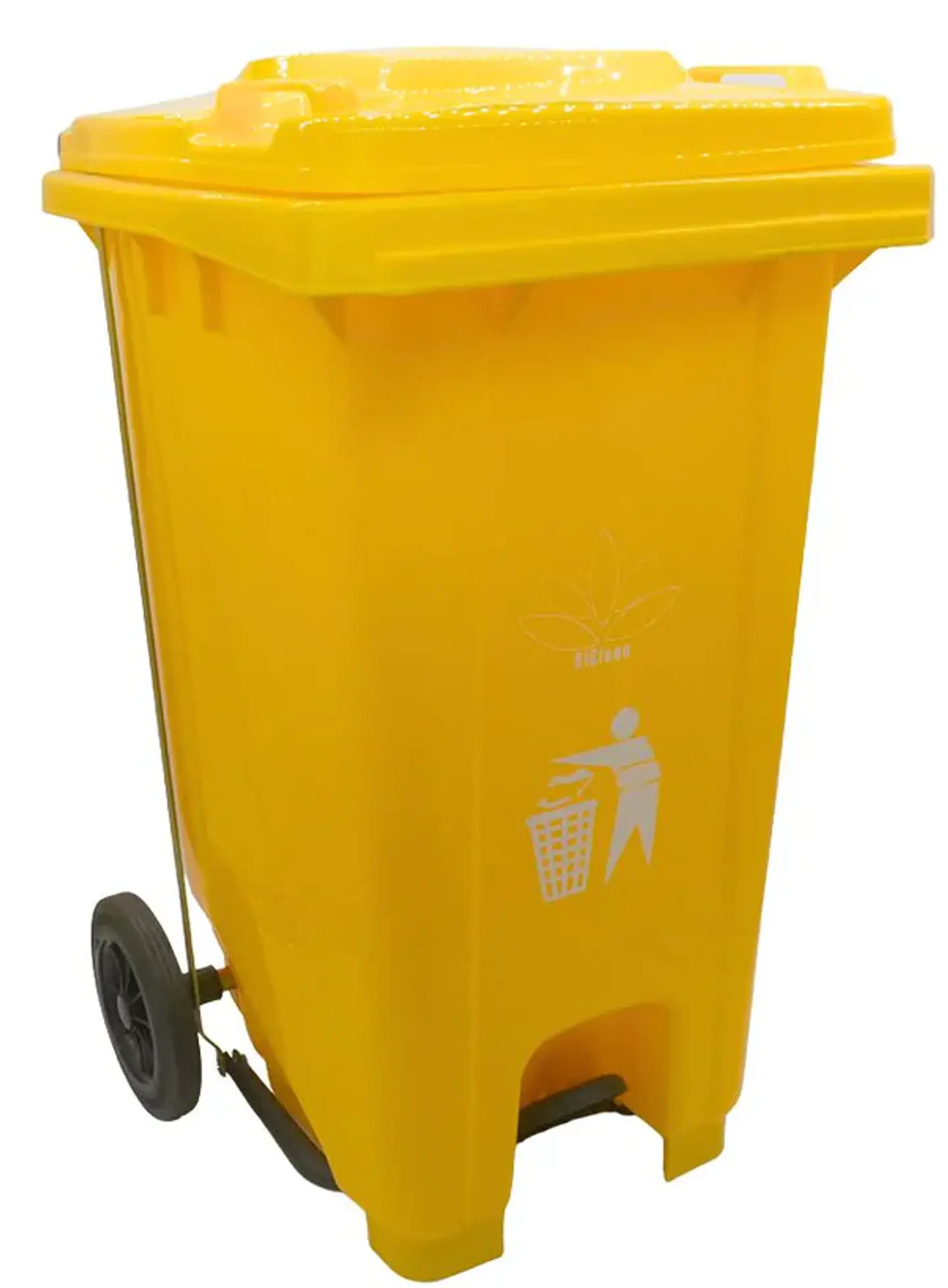 Basurero de 26 galones con Pedal y ruedas 1