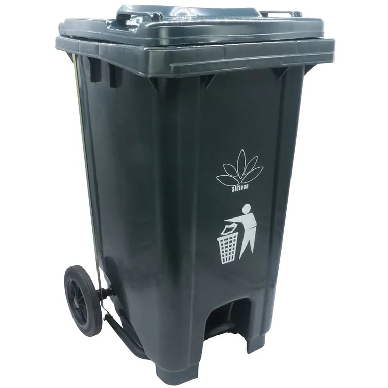 Basurero de 26 galones con Pedal y ruedas 3