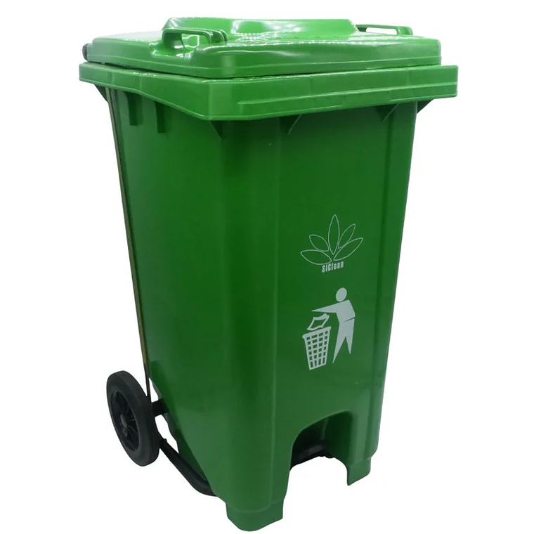 Basurero de 26 galones con Pedal y ruedas 5