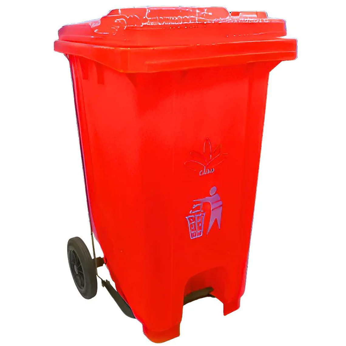 Basurero de 26 galones con Pedal y ruedas 4