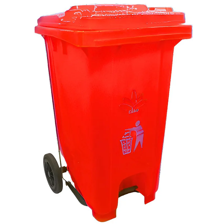 Basurero de 26 galones con Pedal y ruedas 4