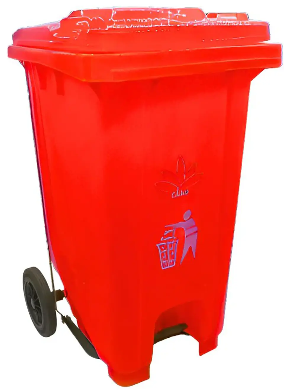 Basurero de 26 galones con Pedal y ruedas 4