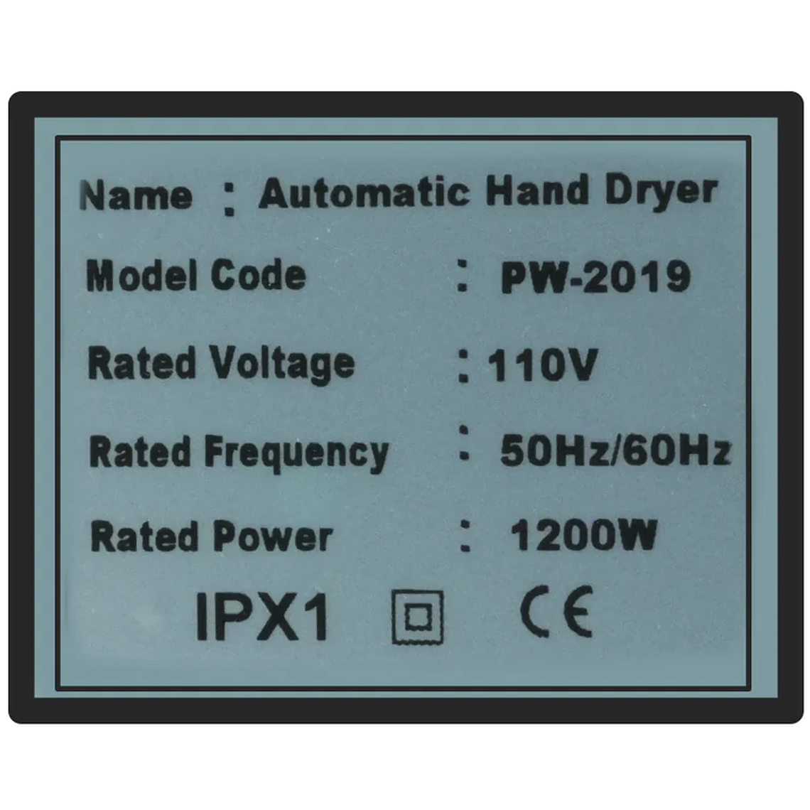 Secador eléctrico plástico para manos 3