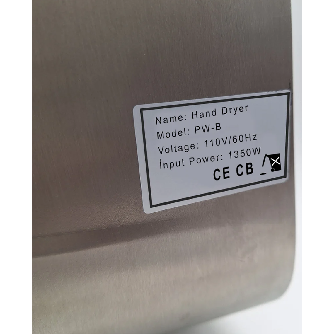 Secador para manos Eléctrico 110v de Acero Inoxidable 3