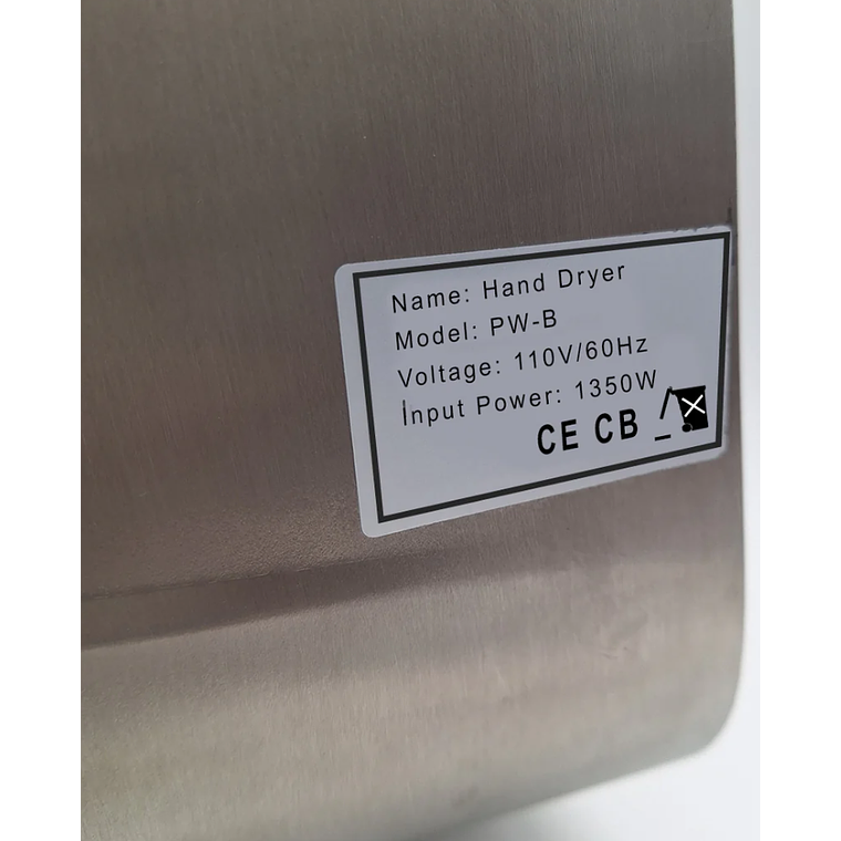 Secador para manos Eléctrico 110v de Acero Inoxidable 3