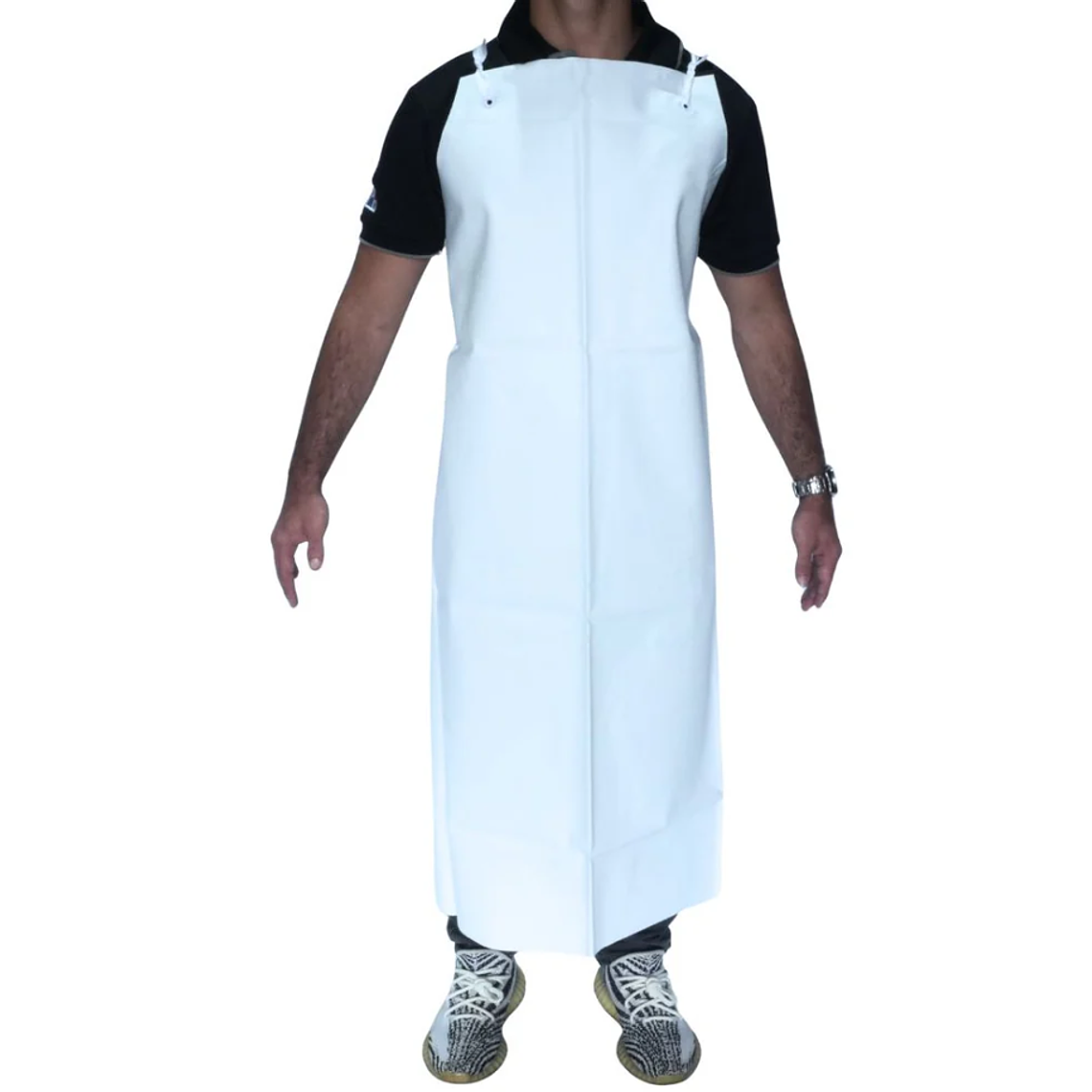 Delantal desechable de PVC en color blanco 1