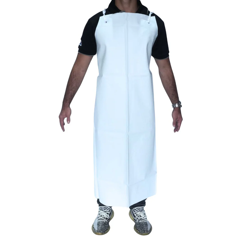 Delantal desechable de PVC en color blanco 1
