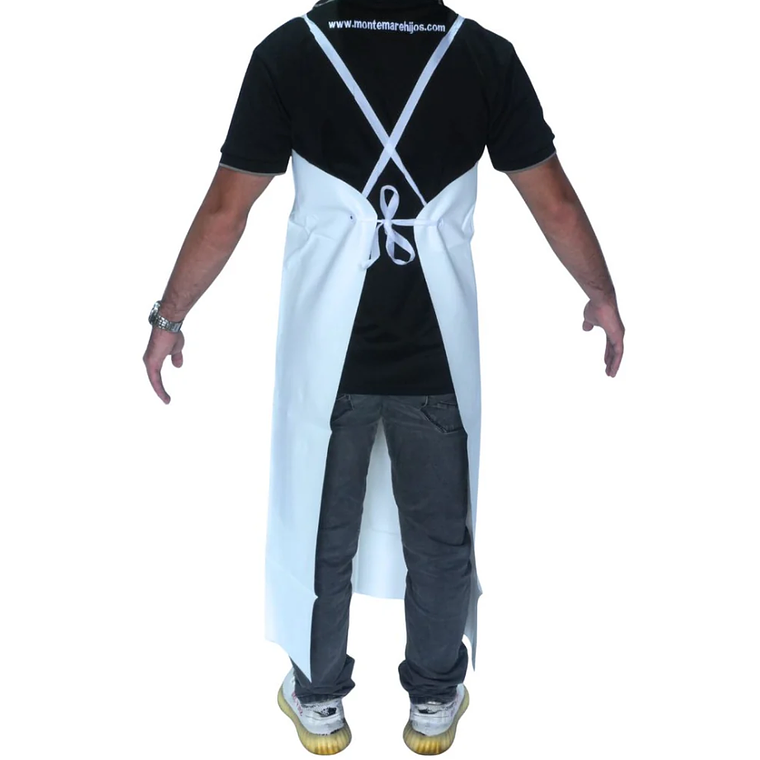 Delantal desechable de PVC en color blanco 3