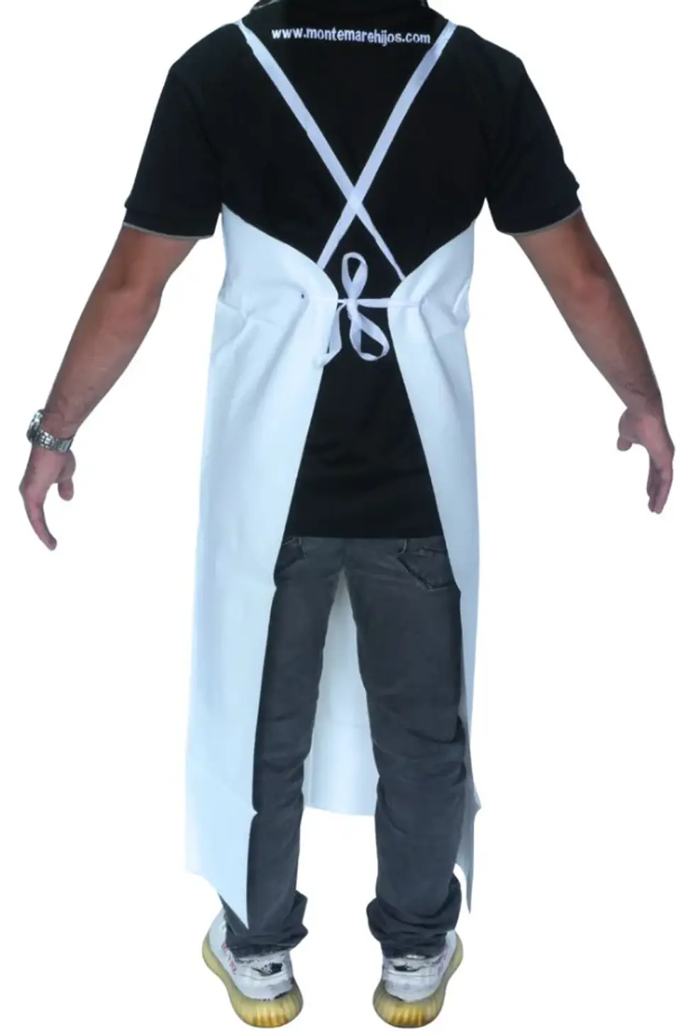 Delantal desechable de PVC en color blanco 3