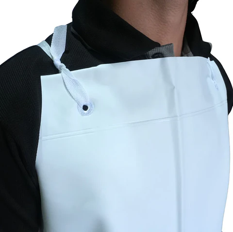 Delantal desechable de PVC en color blanco