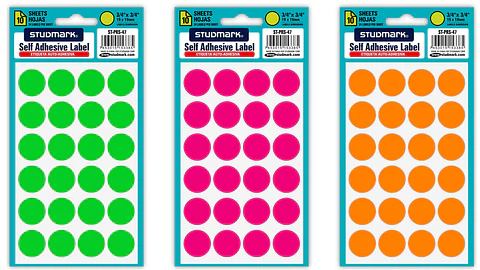 Etiquetas Studmark en círculos de 19 mm