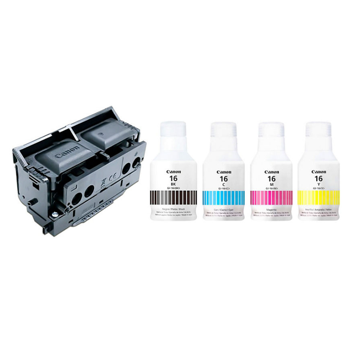 Kit de cartuchos MAXIFY | GI-16 BK,C,M,Y + Cabezal PH-S 1