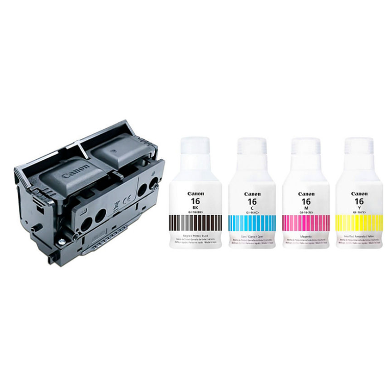 Kit de cartuchos MAXIFY | GI-16 BK,C,M,Y + Cabezal PH-S 1