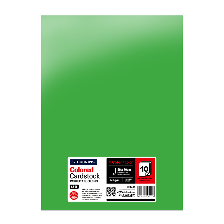 Paquete de 10 cartulinas 50 x 70 cm 20