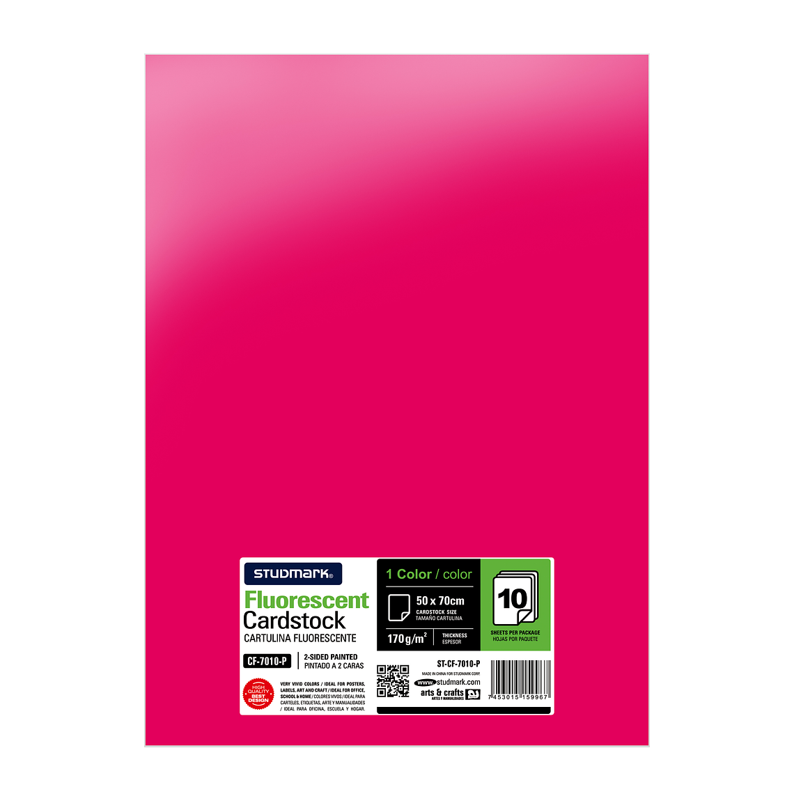 Paquete de 10 cartulinas fluorescente 50 x 70 cm 5