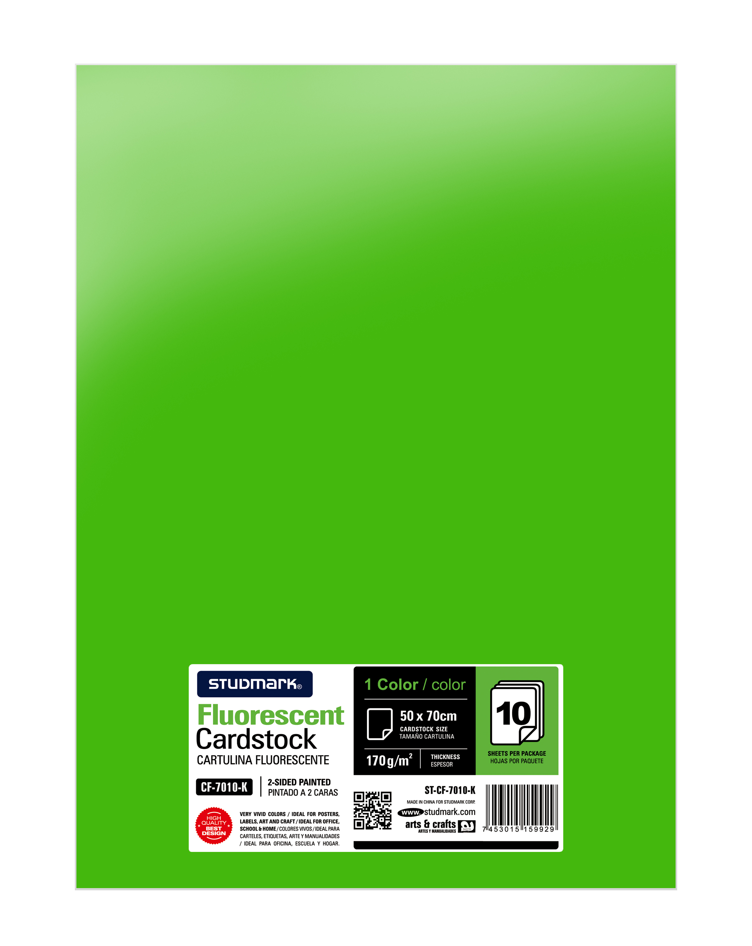 Paquete de 10 cartulinas fluorescente 50 x 70 cm 6