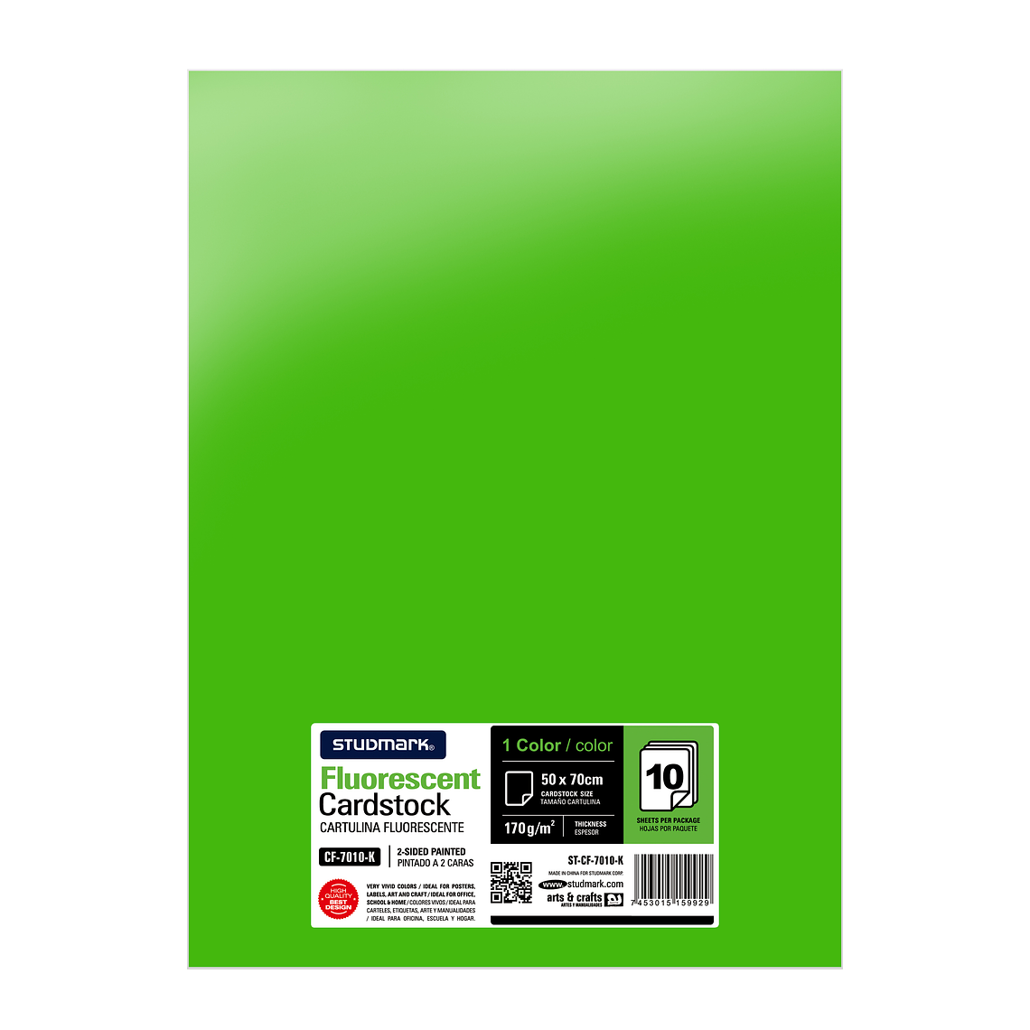 Paquete de 10 cartulinas fluorescente 50 x 70 cm 6