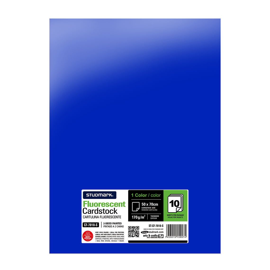 Paquete de 10 cartulinas fluorescente 50 x 70 cm 2