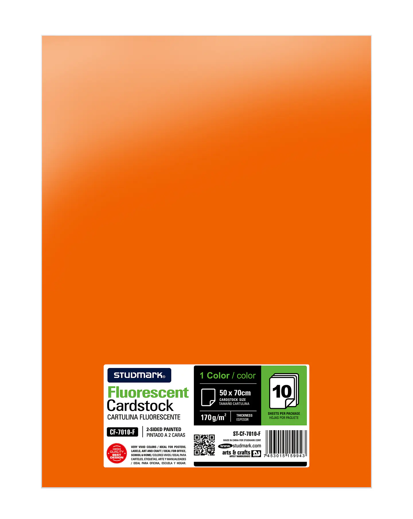 Paquete de 10 cartulinas fluorescente 50 x 70 cm 3