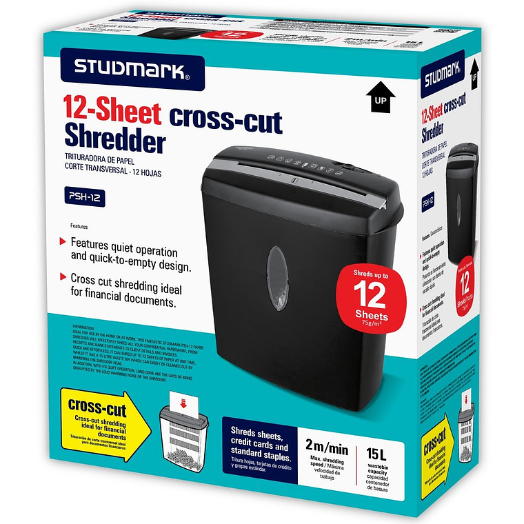 Trituradora de papel corte lineal - 12 hojas. 2