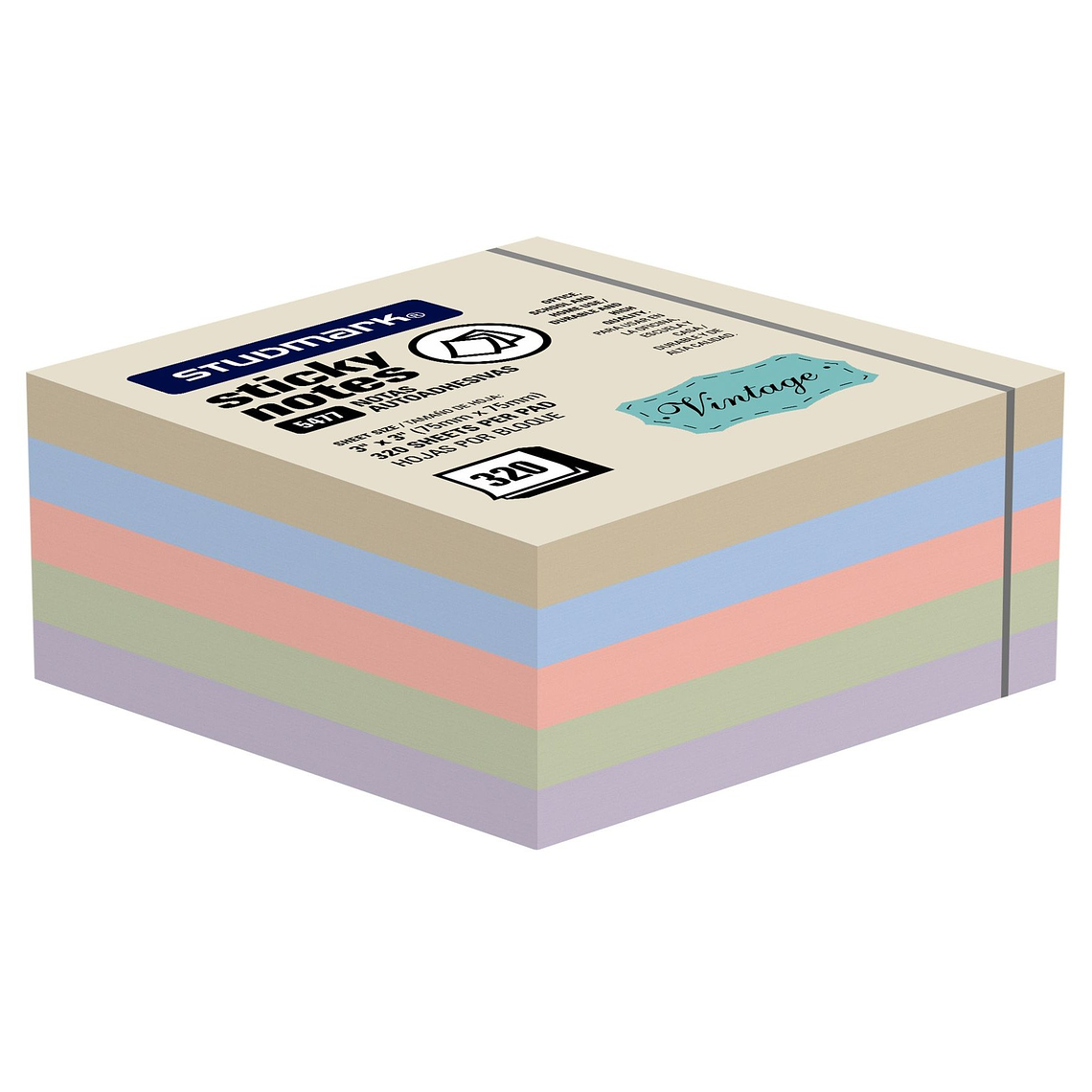 Notas autoadhesivas Vintage 75 x 75mm 1