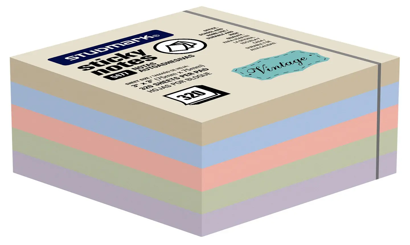 Notas autoadhesivas Vintage 75 x 75mm 1