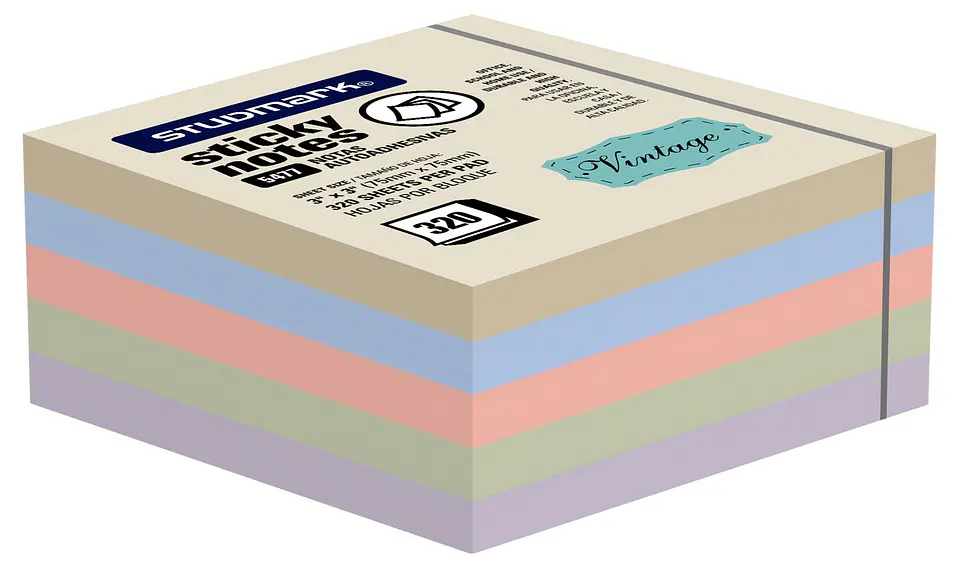 Notas autoadhesivas Vintage 75 x 75mm 1