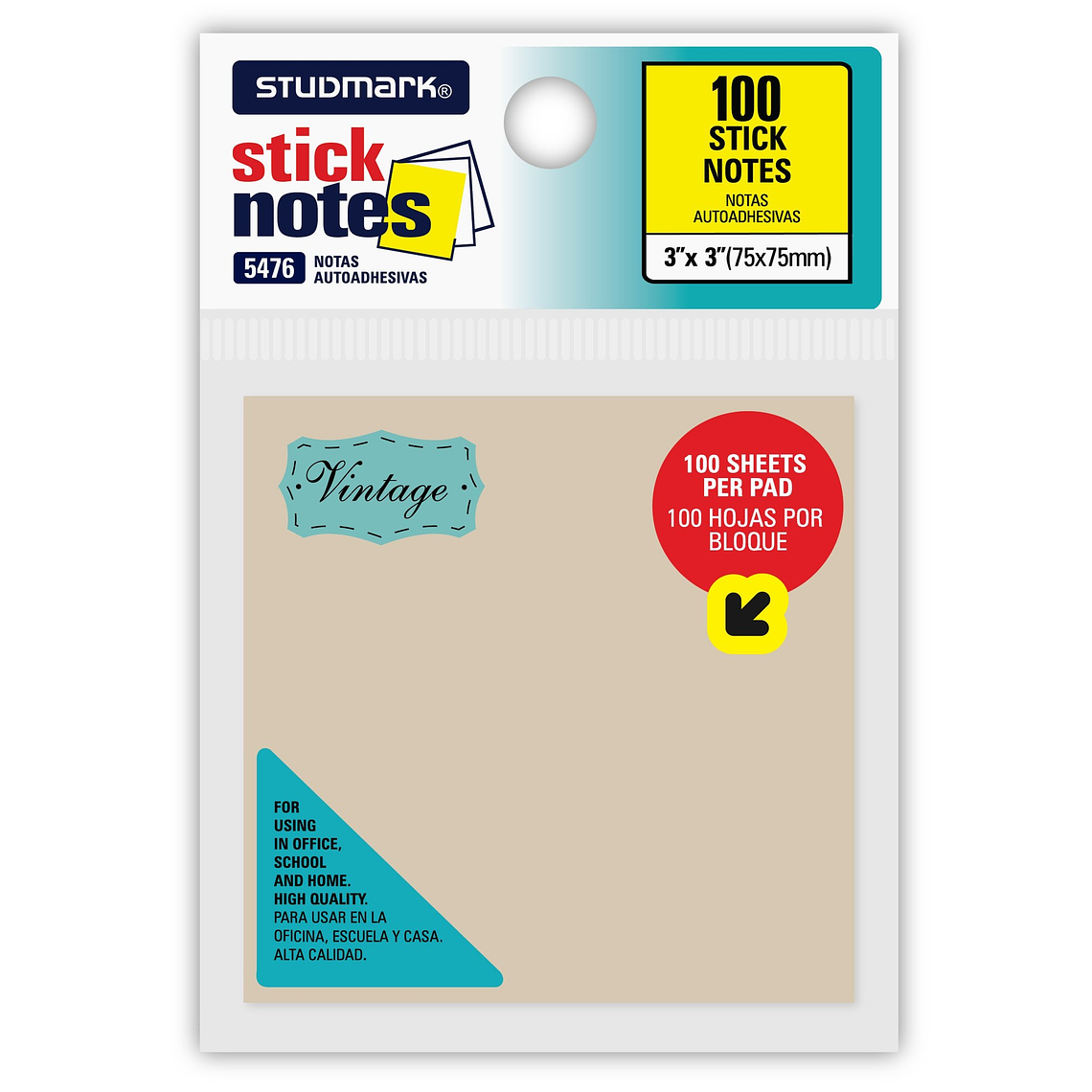 Notas autoadhesivas multicolor Vintage 75 x 75mm 1