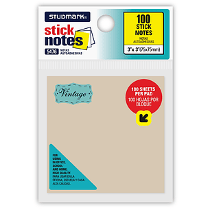 Notas autoadhesivas multicolor Vintage 75 x 75mm