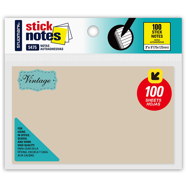 Notas autoadhesivas Vintage 75 x 125mm 3