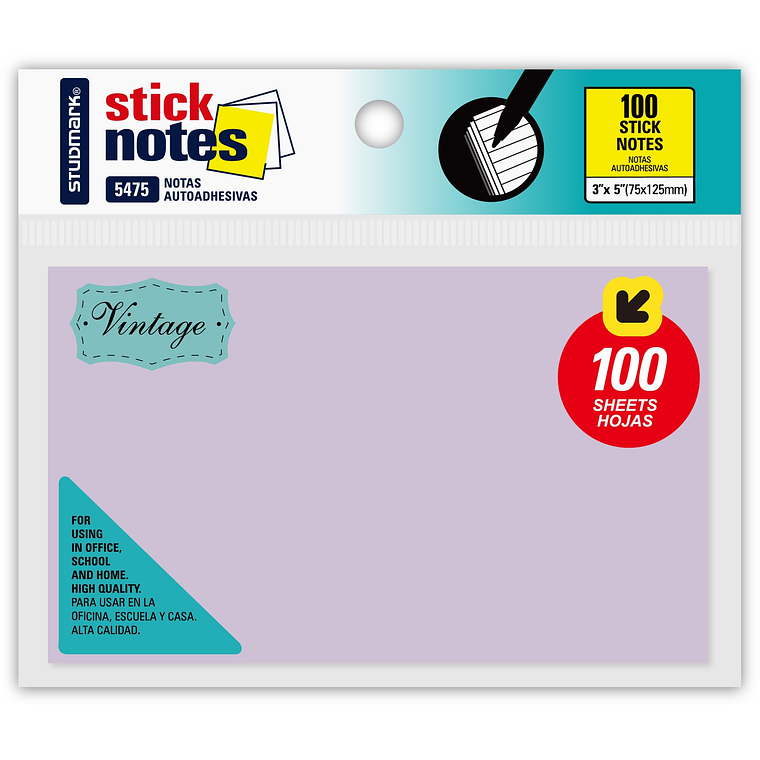 Notas autoadhesivas Vintage 75 x 125mm 2