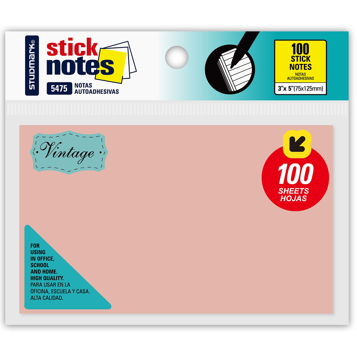 Notas autoadhesivas Vintage 75 x 125mm 4